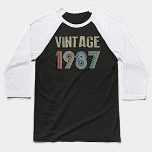 Vintage 1987 33nd Birthday Men Women Baseball T-Shirt